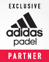 Adidas padel partner logo on white background